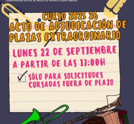 Acto de adjudicación de plazas Extraordinario para solicitudes cursadas fuera de plazo