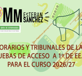 Horarios y tribunales de las pruebas de acceso al curso 2026/27
