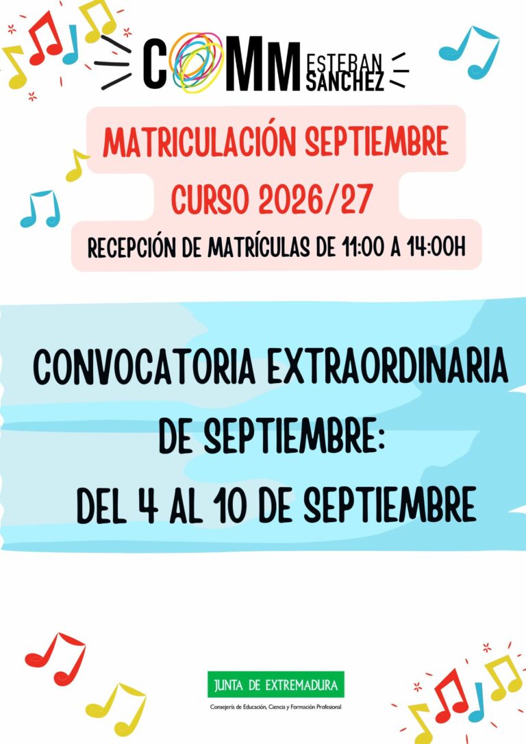 MATRICULACIÓN SEPTIEMBRE